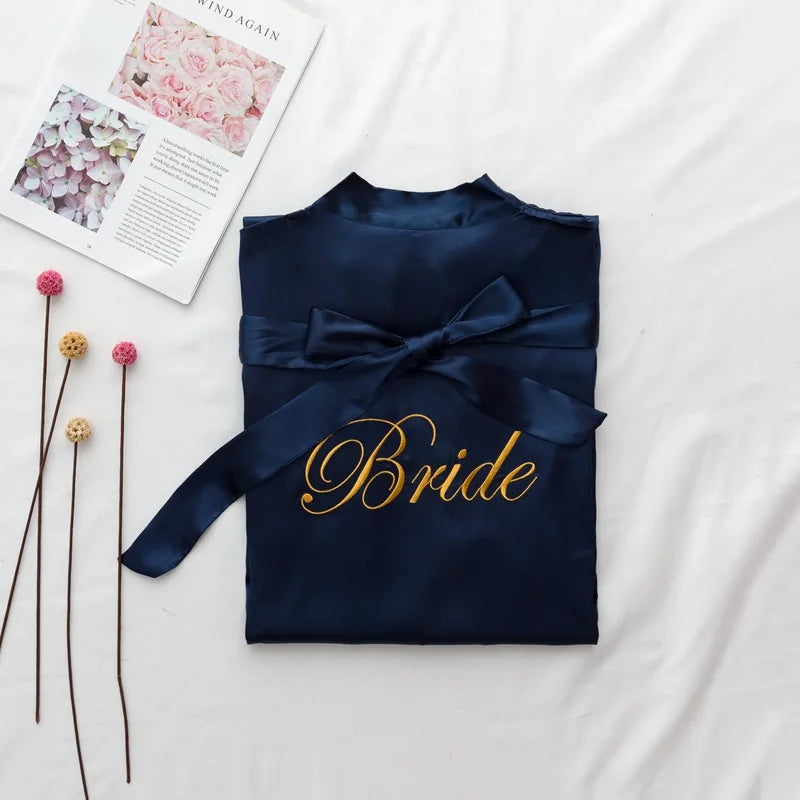 Women’s Summer Lace Kimono Robe – Bride & Bridesmaid Wedding Sleepwear Embroidered Bathrobe Night Dress