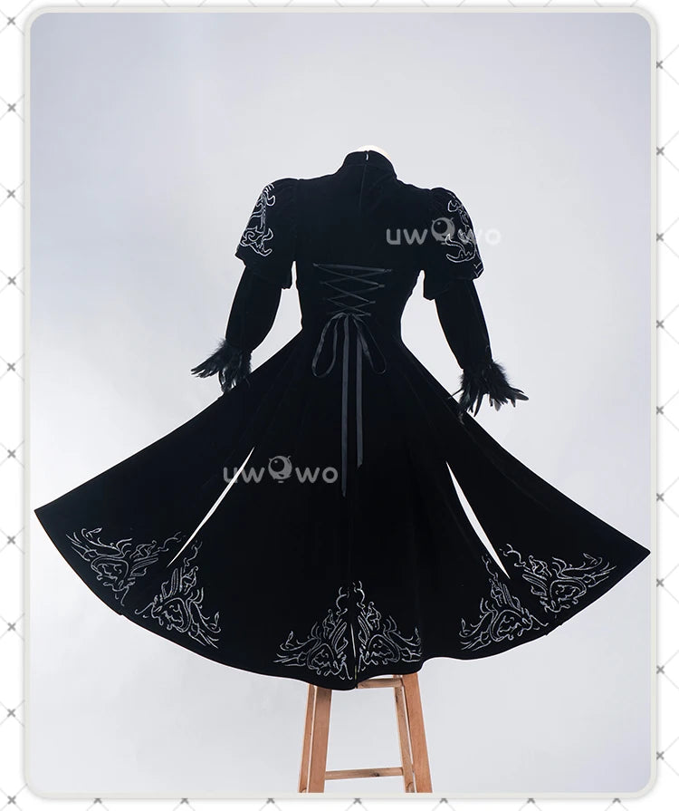 UWOWO 2B Cosplay Costume – Fanart Cheongsam Redesign Outfit (NieR: Automata Inspired, Halloween/Pre-Sale)
