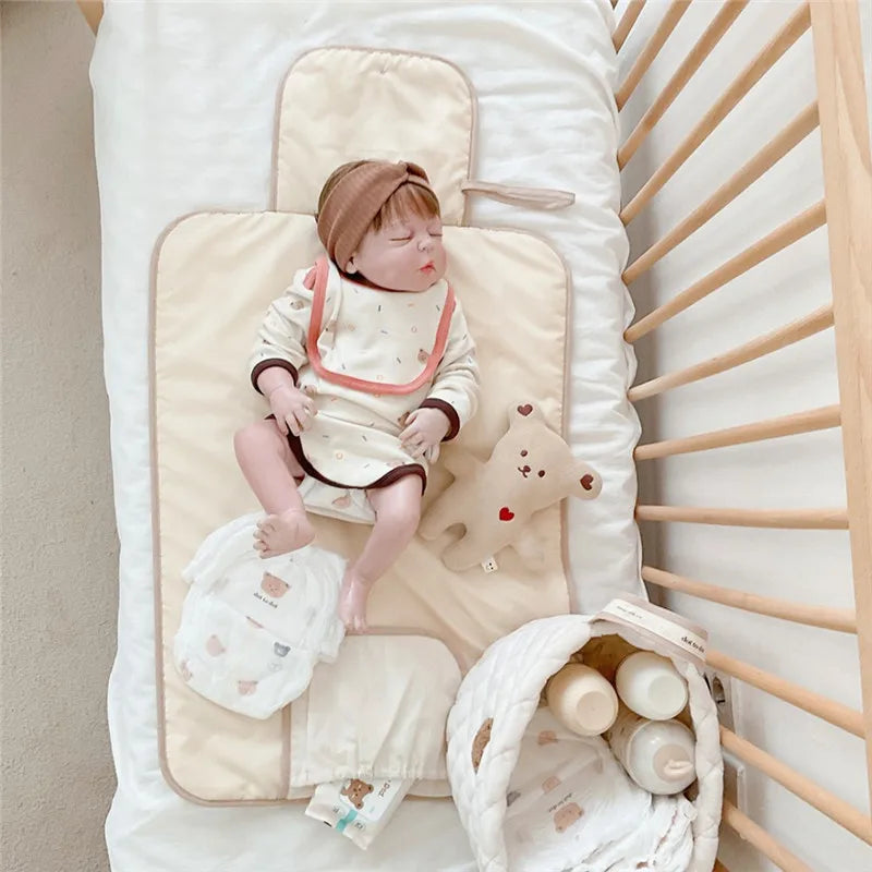 Matelas à Langer Pliable Imperméable – Tapis à Langer de Voyage Portable pour Nouveau-nés avec Design Respirant et Anti-fuites