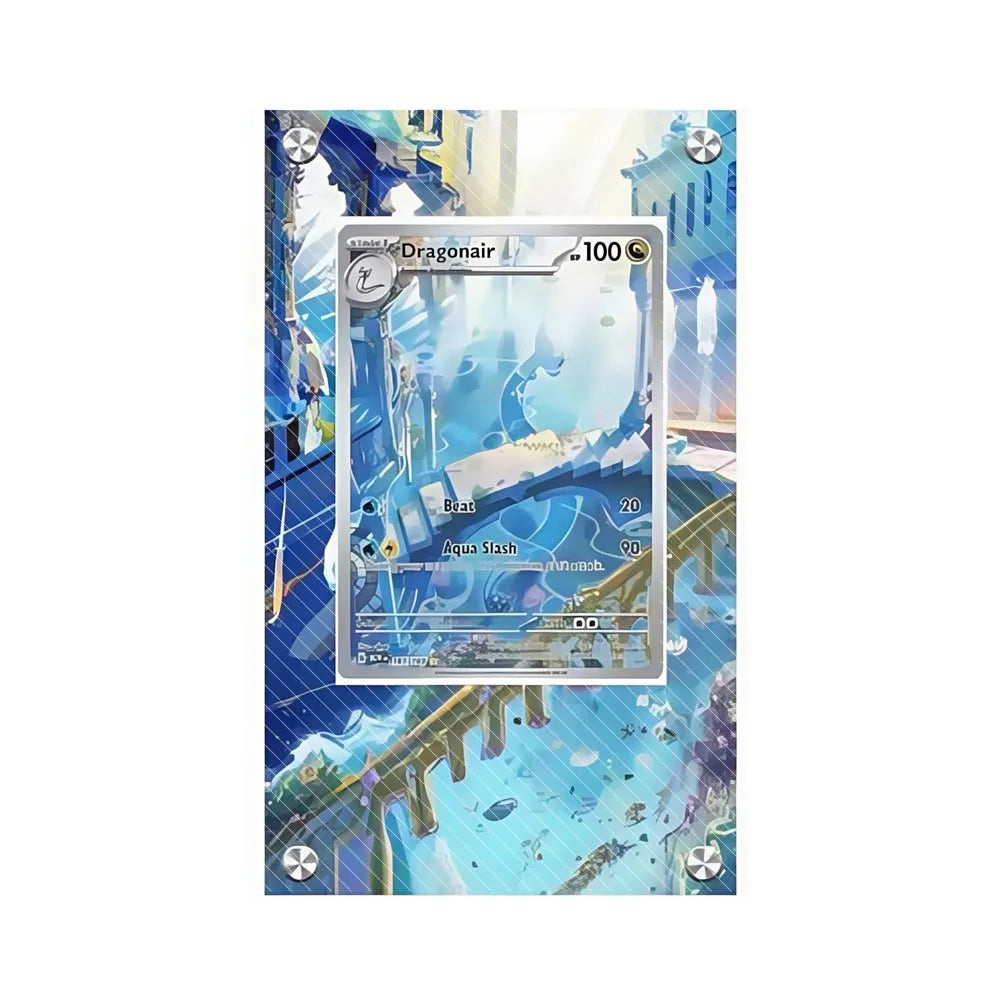 Estuche de exhibición de cartas acrílico Pokémon – Reshiram, Mewtwo, Zekrom, Charizard y soporte protector de cartas de personajes