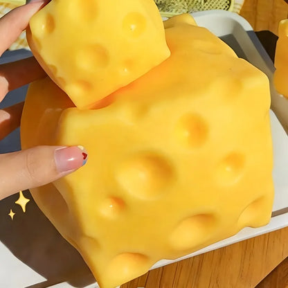 Giant Cheese Squishy Toy – Extra Large Slow Rebound Fidget Stress Relief Squeeze Toy for Adults & Kids