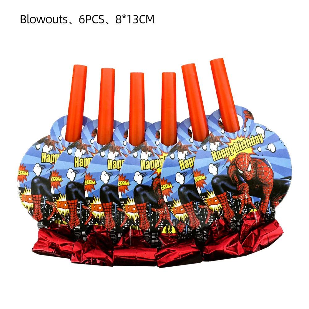 Red Superhero Spider Theme Party Supplies – Disposable Cups & Plates, Paper Tablecloth & Festive Decorations for Kids' Birthdays & Baby Showers