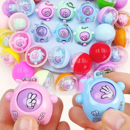 50PCS Funny Guessing Egg Mini Keychain Toys – Rock Paper Scissors Pendant Keyrings for Kids, Classroom Prizes, Birthday Party Favors & Gifts