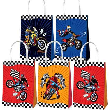 Bolsas de regalo de papel kraft de 5/10/25/50 piezas con asas – Bolsas de regalo y dulces de 10 colores para cumpleaños, bodas, baby showers y empaques de regalo