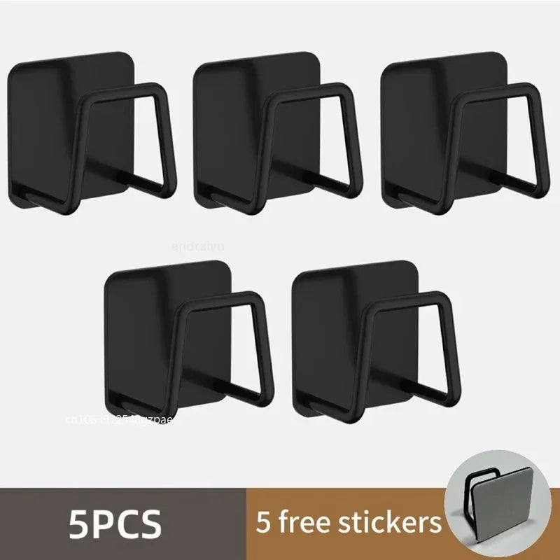 Soporte de esponja para fregadero de acero inoxidable – Estante de secado autoadhesivo para desagüe de cocina, organizador de almacenamiento de esponjas montado en la pared con ganchos para fregadero, accesorios para lavavajillas y organización de cocina