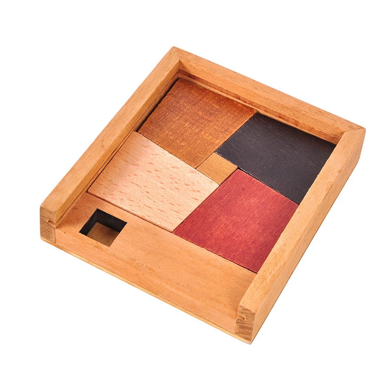 Casse-tête Tangram en bois – Jeu de défi IQ classique pour adultes et enfants, jouet éducatif de résolution de problèmes, exercice de pensée créative et cadeau intellectuel