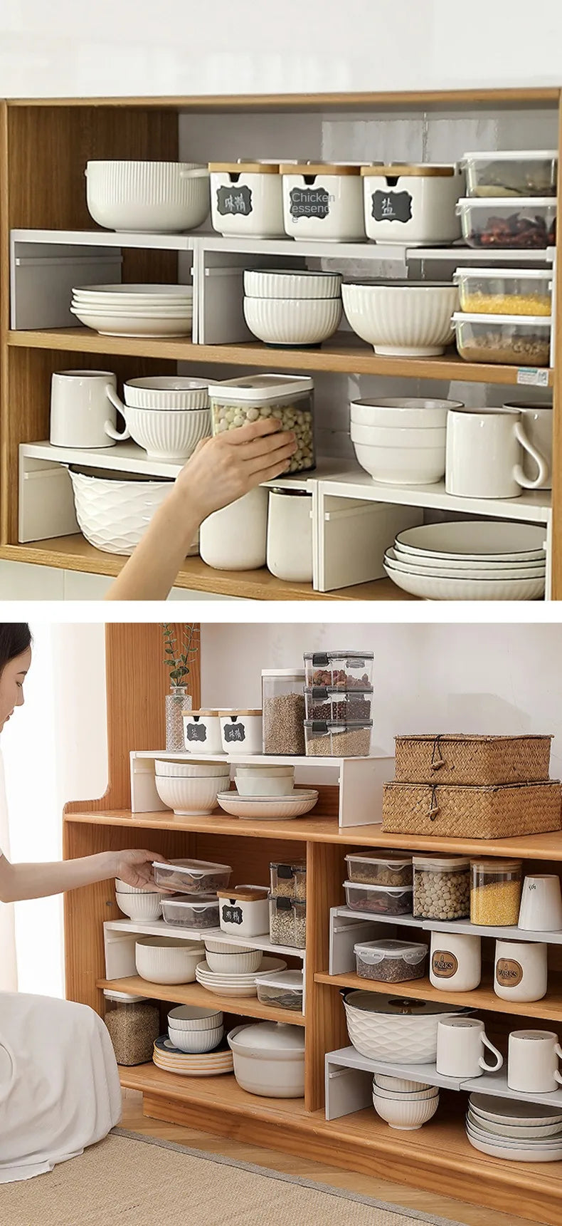 Estante Organizador Expandible para Gabinete de Cocina – Estante Ajustable para Especias y Platos
