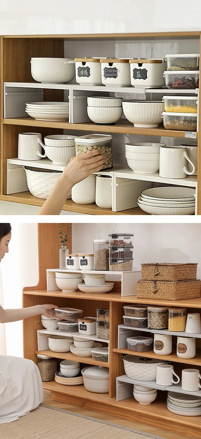 Estante Organizador Expandible para Gabinete de Cocina – Estante Ajustable para Especias y Platos