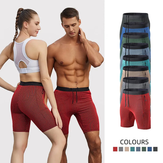 Compression Running Shorts with Pockets – Men's & Women's Gym Workout Fitness Training Sports Shorts