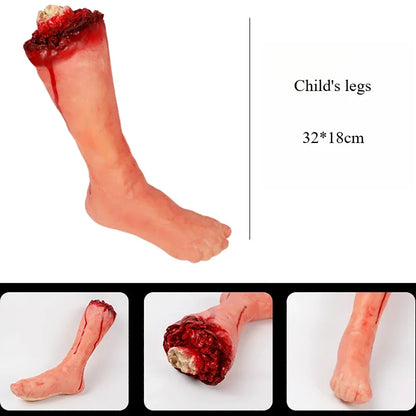 Halloween Fake Body Parts Props – Scary Bloody Human Brain, Heart, Hand, Finger, Leg & Foot Decorations for Halloween Parties, Haunted Houses & Horror Decor