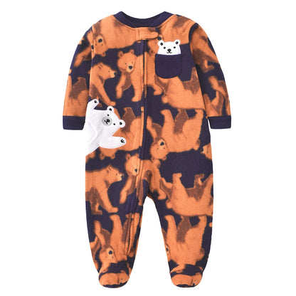 2026 Unisex Baby Fleece Romper – Warm Winter Jumpsuit for Newborn Boys & Girls, Soft Infant Clothing for Babies & Toddlers