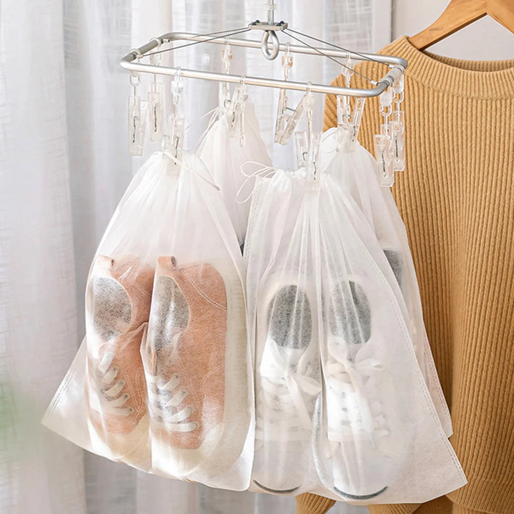 10PCS Shoe Storage Bags – Portable Non-Woven Closet Organizer with Waterproof Design, Travel Shoe & Clothing Storage Pouches