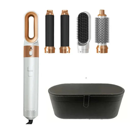 5-in-1 Hair Dryer & Styling Tool Set – Professional Hot Air Brush, Curling Iron, Hair Straightener & Volumizing Comb for Home & Salon Use