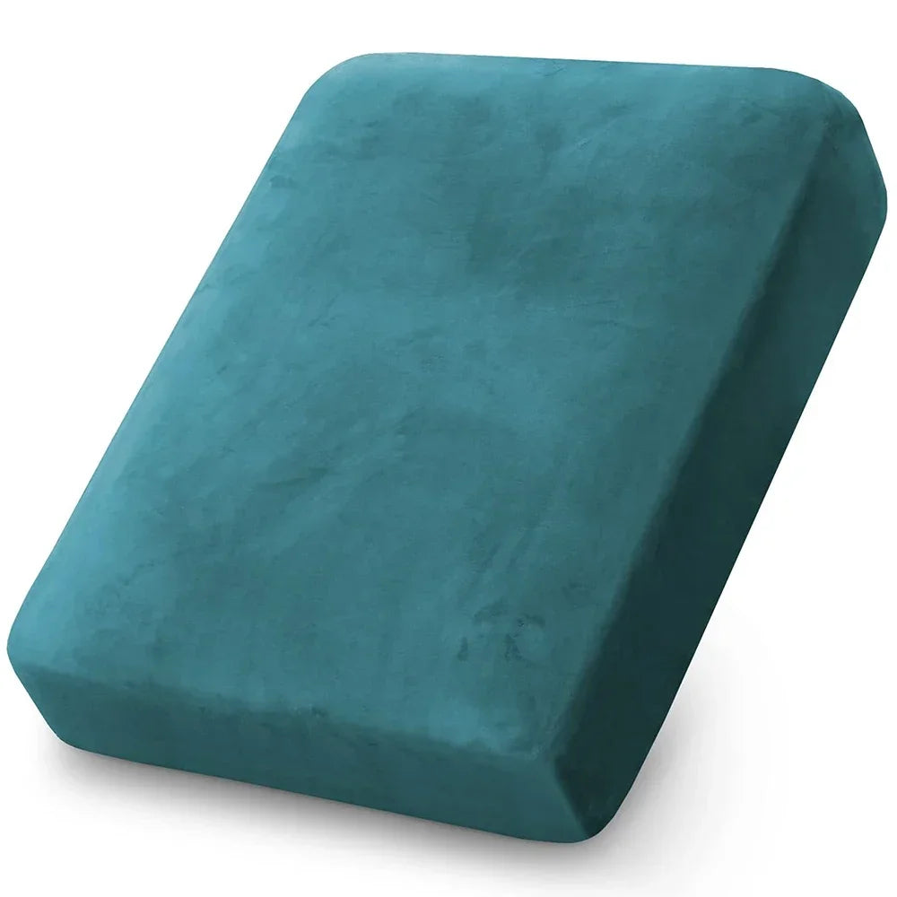 Velvet Sofa Cushion Cover – Plush Stretch Couch Slipcover Furniture Protector for Living Room