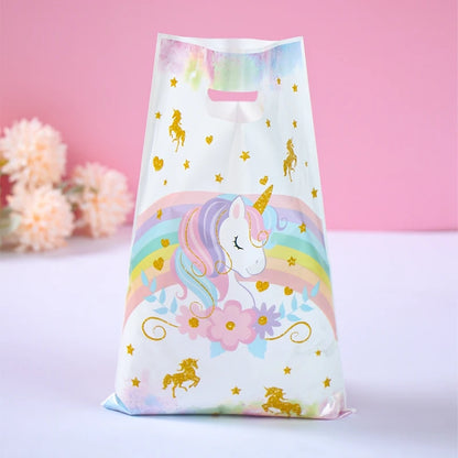 10/25/50 unidades Bolsas de Regalo de Unicornio para Dulces – Lindas Bolsas de Mano para Recuerdos de Fiesta, Decoraciones de Cumpleaños, Baby Showers, Regalos para Niños y Artículos de Celebración