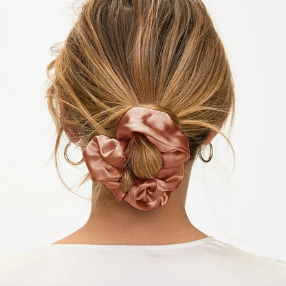 Goma para el pelo 100% seda Mulberry – 19 Momme, elástico grande para mujeres y niñas | Accesorio de lujo de seda para coleta