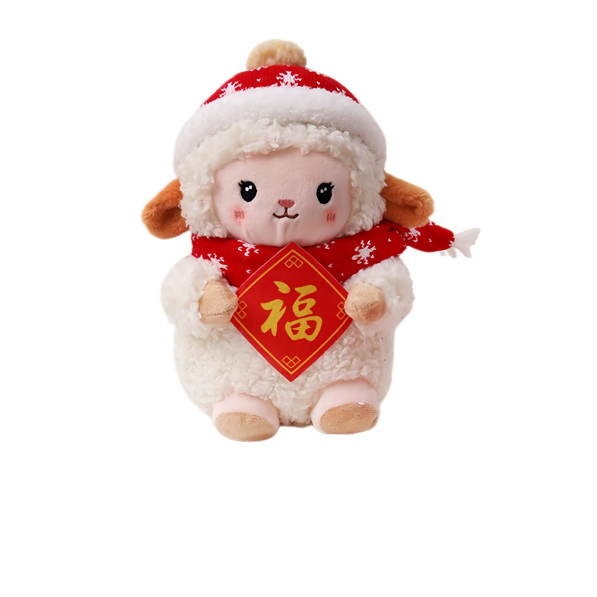 Fluffy Goat Ornament – Cute Desk Decoration & Chinese New Year Gift, Lunar Spring Festival Decor for Sheep Zodiac Collectors