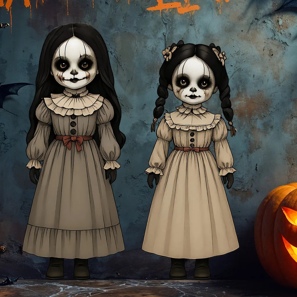 Terrifying Ghost Doll Halloween Wall Stickers, Removable PVC Horror Decals for Bedroom, Home Decor, Haunted House, Prank Props, and Halloween Party Decorations