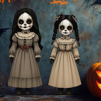 Terrifying Ghost Doll Halloween Wall Stickers, Removable PVC Horror Decals for Bedroom, Home Decor, Haunted House, Prank Props, and Halloween Party Decorations