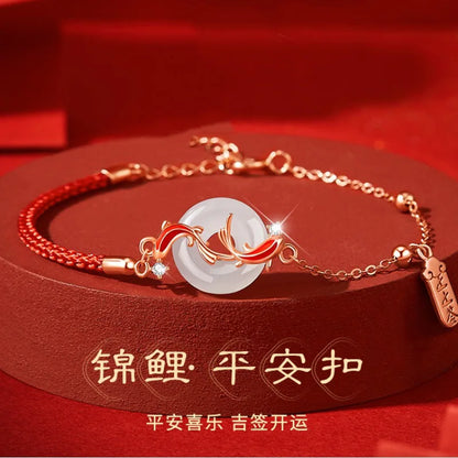 Pulsera de cuerda roja con nudo de la suerte – Pulsera de hilo ajustable hecha a mano para mujeres y hombres, regalo de joyería amuleto de la amistad
