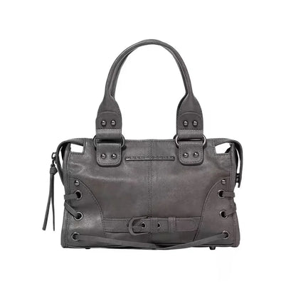 FANCY CLUB Sac fourre-tout moto rétro pour femme – Grand sac à main à rivets avec anses, sac à main tendance de style coréen pour les trajets quotidiens, les voyages, le shopping et les tenues décontractées