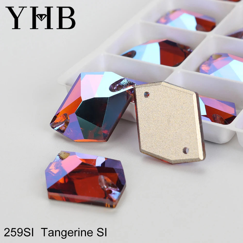 Strass à coudre YHB Cosmic AB Moonlight – Pierres plates en cristal de verre pour la décoration de vêtements et de sacs