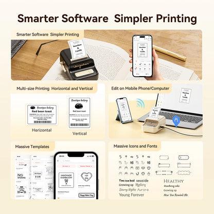 NiiMbot B21 Mini Thermal Label Printer – Wireless Bluetooth Barcode Label Maker with Portable Adhesive Printing for Office & Business