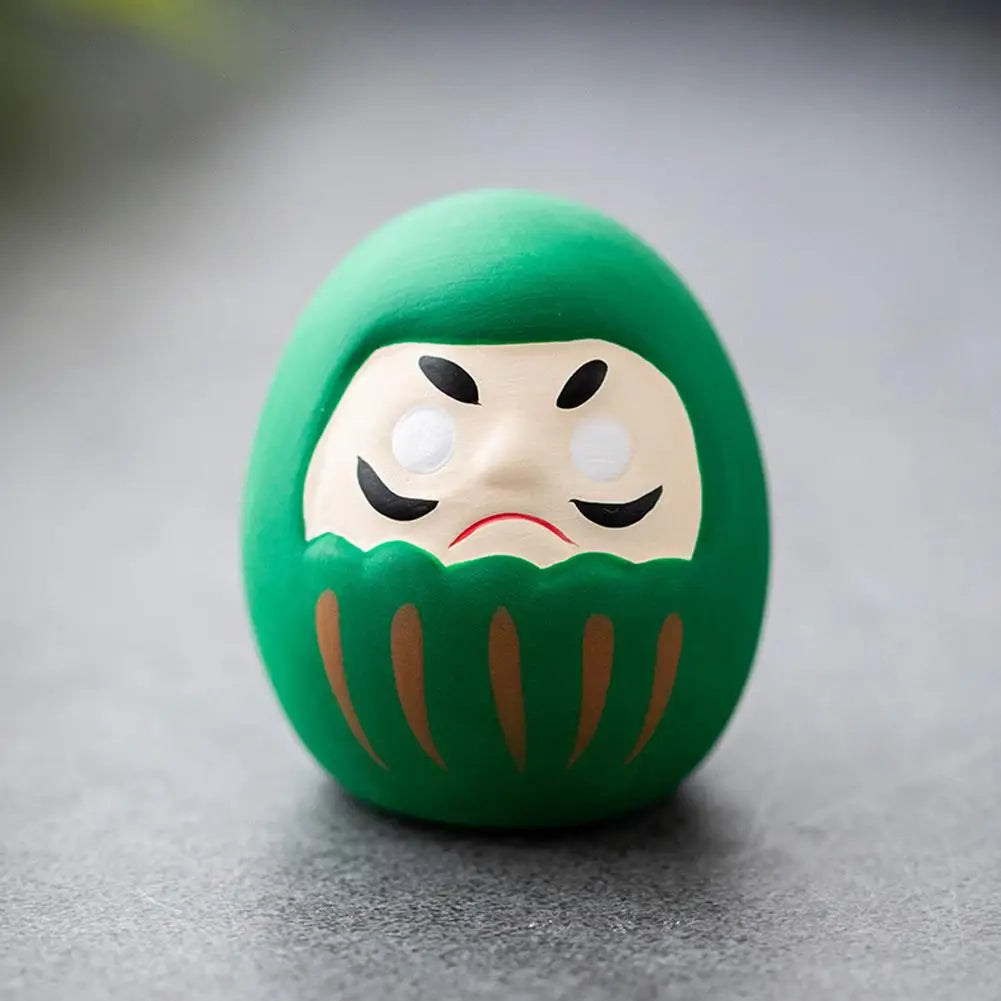 Japanese Daruma Doll Figurine – Traditional Ceramic Lucky Fortune Charm, Miniature Home Decor Ornament & Cultural Gift