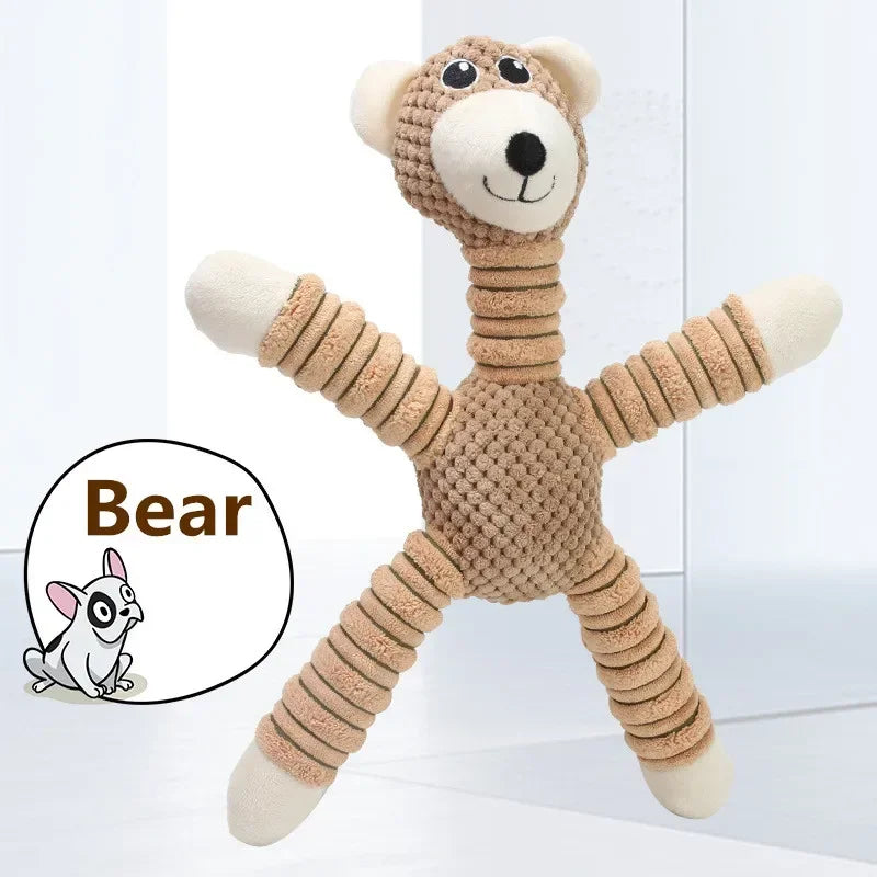 Indestructible Squeaky Dog Toy – Soft Plush Chew & Teething Toy for Large Dogs, Dental Training Toy for Aggressive Chewers