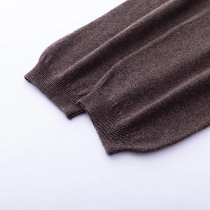 Pantalones de cachemir 100 % pura lana para mujer, de punto, sueltos, de cintura alta, con puños, para otoño e invierno, de corte recto y ajustado