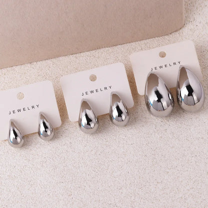 Pendientes de gota de agua gruesos en color dorado de moda 2024 – Pendientes colgantes de lágrima brillantes para mujer, accesorios de joyería de moda llamativos, pendientes de estilo personal y regalo