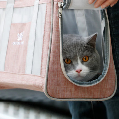 Bolsa transportadora portátil para gatos y perros, transpirable, de un solo hombro, para viajes, para gatitos, cachorros y mascotas pequeñas