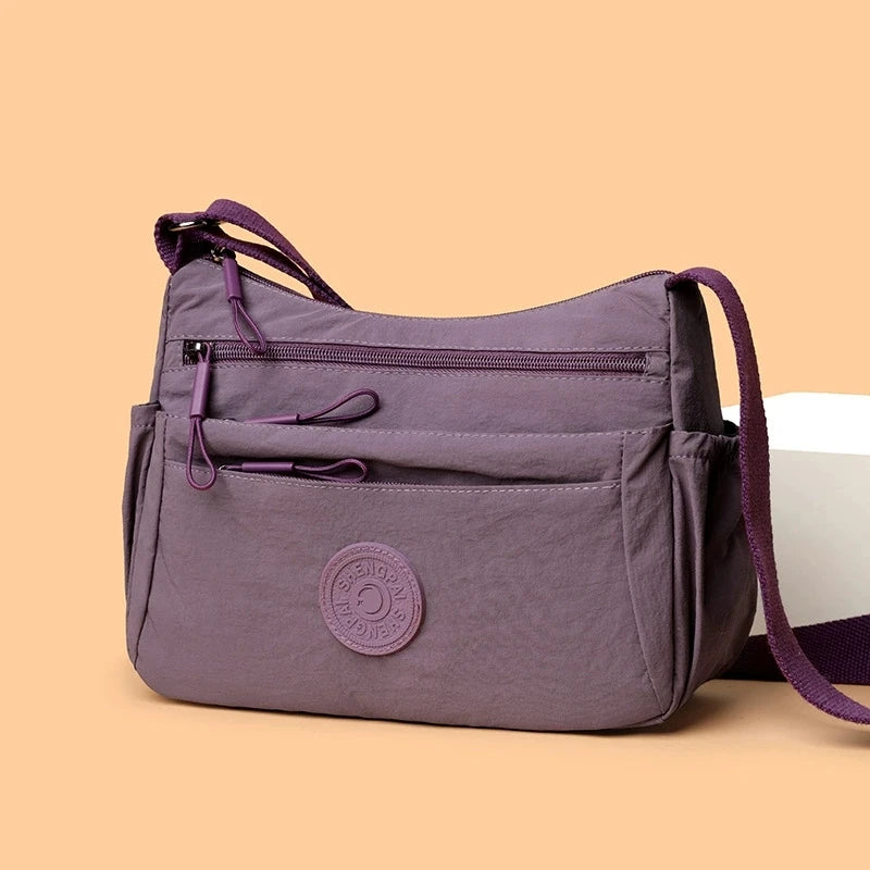 Bolso cruzado multicapa para mujer, bandolera informal multibolsillos para viajes, trayectos diarios y compras