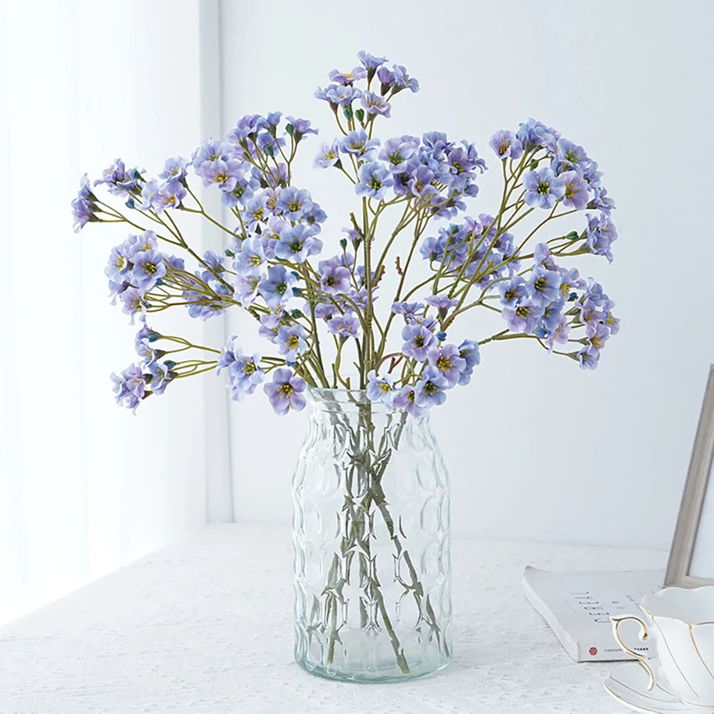 3 Forks Artificial Cornflower Bouquet – Silk Faux Flowers for Home Décor, Wedding Arrangements, Party Decoration & DIY Floral Projects