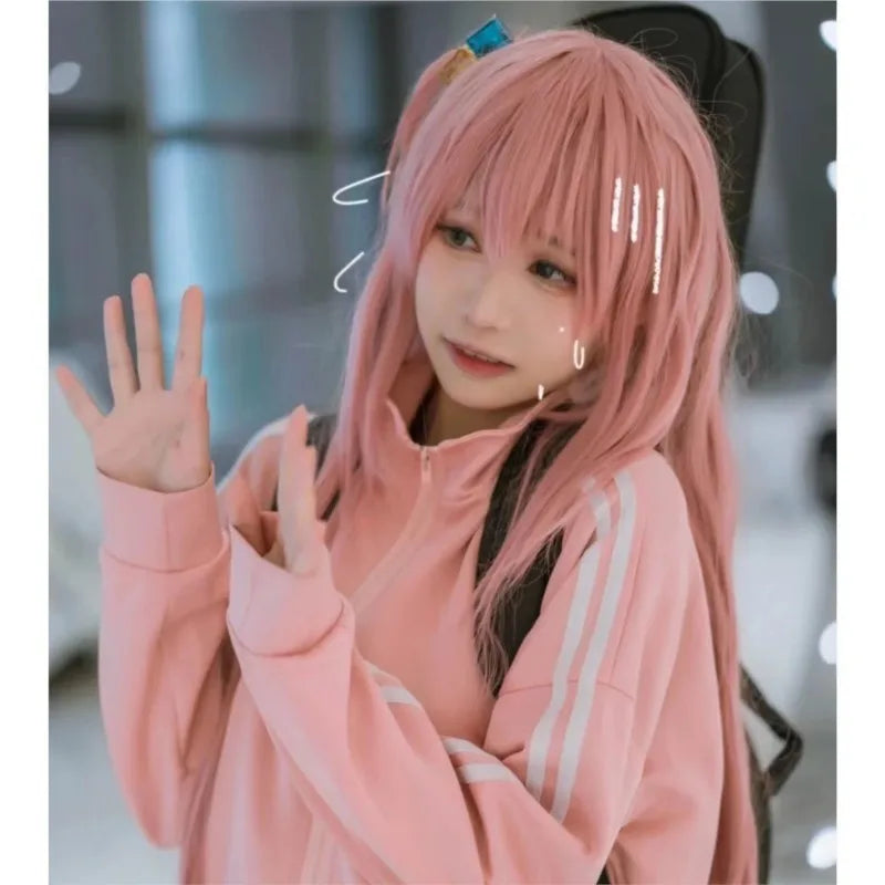 Bocchi the Rock! Cosplay Costume – Hitori Gotou / Ryou Yamada / Nijika Ijichi Pink School Uniform Set (Women’s Halloween Outfit)