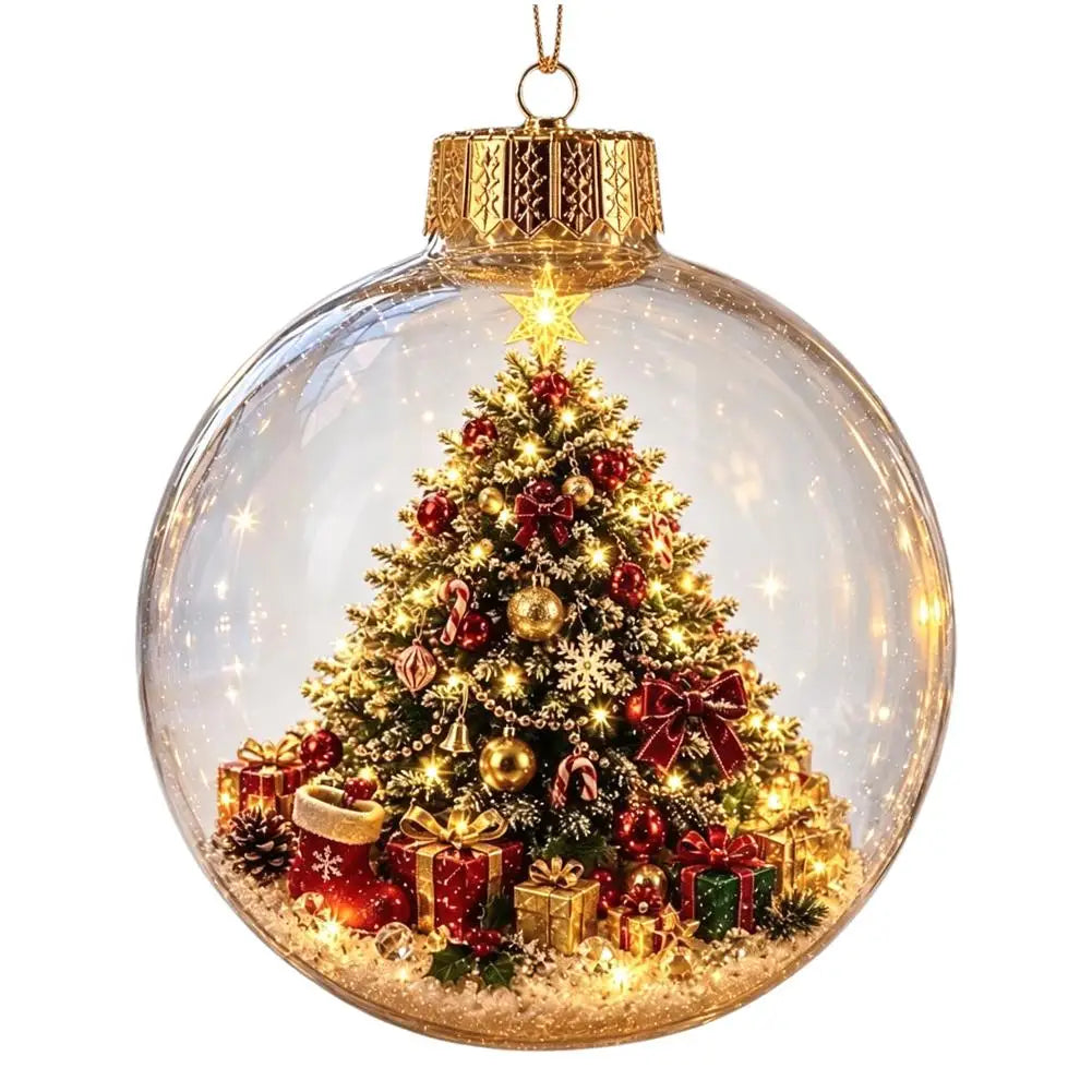 2026 Luminous Christmas Story Crystal Ball – Santa Claus, Snowman & Elk DIY Decoration with Gold Powder for Xmas Home & Party Decor