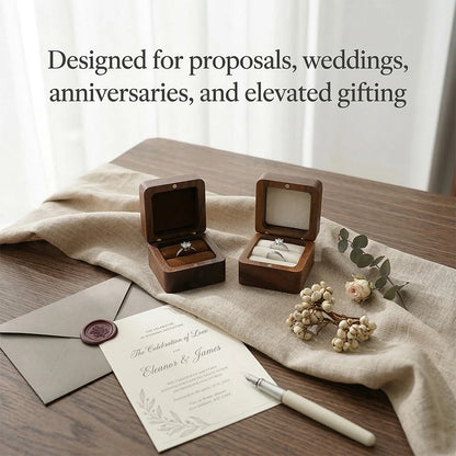 Personalized Wooden Jewelry Box with Custom Engraving for Rings, Earrings, Bracelets, Wedding Proposals & Gift Packaging