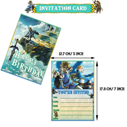 Zelda Tears of the Kingdom Party Decoration Set – Balloons, Flags & Birthday Party Props