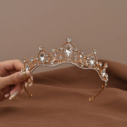 Vintage Baroque Crystal Queen Crown Tiara for Women – Rhinestone Bridal Wedding & Prom Hair Accessory