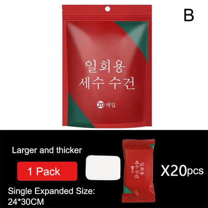 20PCS Mini Compressed Towel Tablets – Disposable Portable Magic Towels, Thicker Style for Travel, Camping & Daily Use