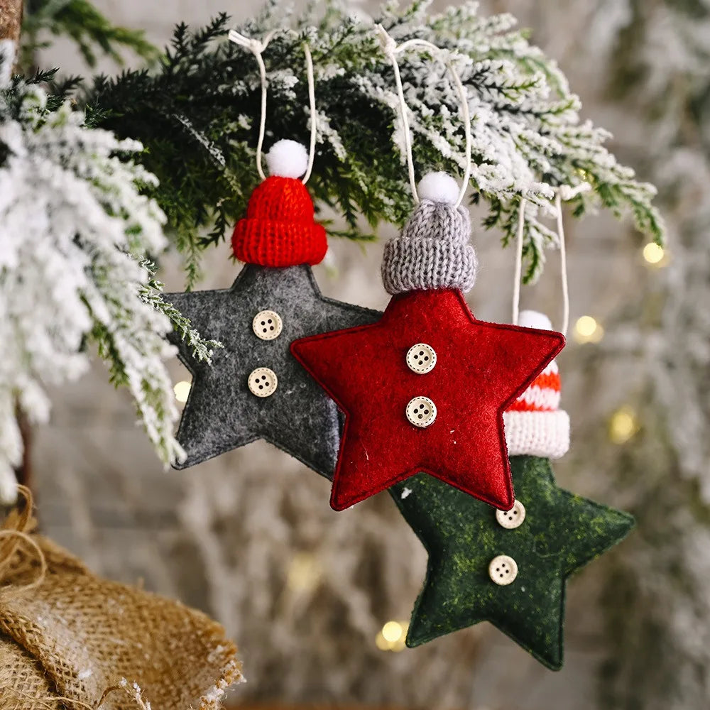 Red Star Christmas Tree Ornament – DIY Hanging Pendant Decoration for Xmas, New Year Party, Home Decor & Holiday Gifts