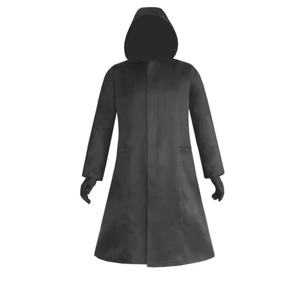Korean Drama Game Inspired Cosplay Costume – Black Jumpsuit with Gloves, Triangle Mask Disguise & Medieval Coat Outfit for Carnival, Halloween & Party Roleplay