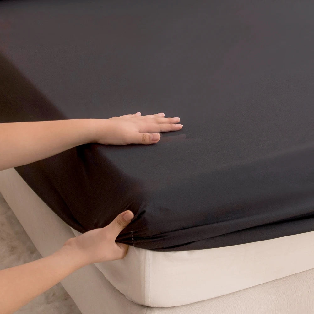 Waterproof Fitted Mattress Protector – Elastic Bed Sheet Cover for Single, Double, Queen & King Beds