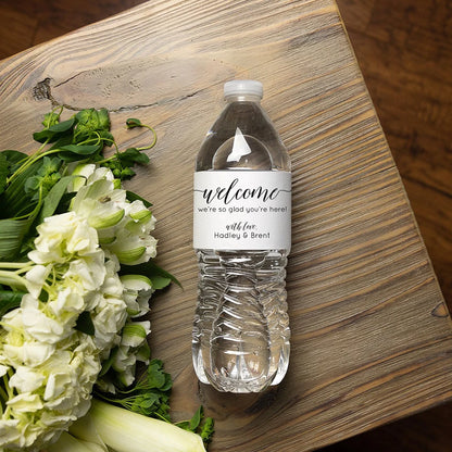 Personalized Wedding Water Bottle Labels – Custom Thank You Stickers for Bridal Shower, Birthday Party & Wedding Welcome Gifts | Event Decor