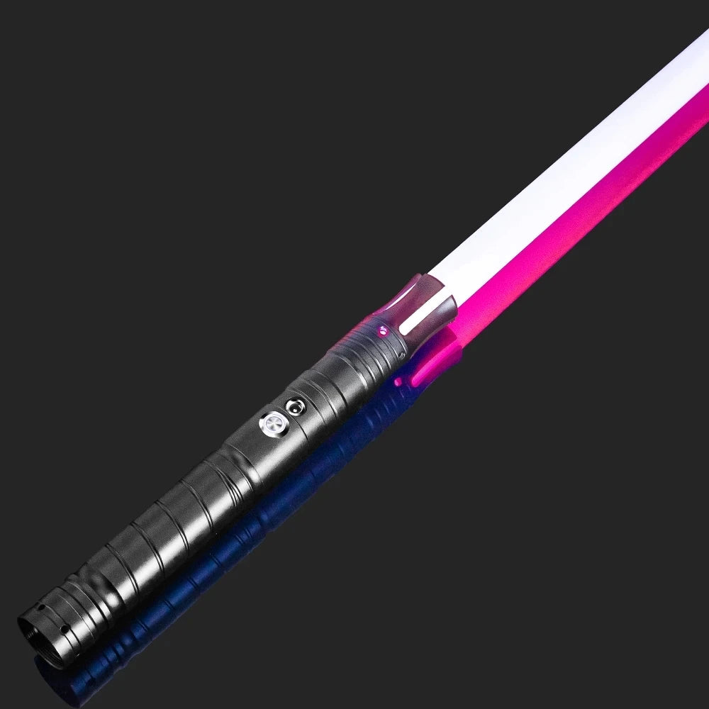 RGB Metal Lightsaber – Dueling Smooth Swing Laser Sword, 16 Color Changing & 16 Sound Effects, FOC Rave Flashing Toy Saber