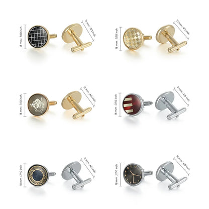 Luxury Copper Cufflinks for Men – Round & Square Shirt Cuff Links for Wedding, Business & Formal Wear | Men's Fashion Accessories Gift
