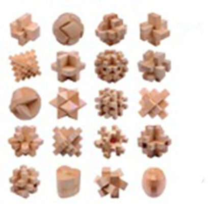 Wooden Burr Puzzle Lock – 3D Brain Teaser IQ Game, Luban Kongming Lock Interlocking Puzzle Toy, Mind Logic Challenge & Montessori Educational Toy