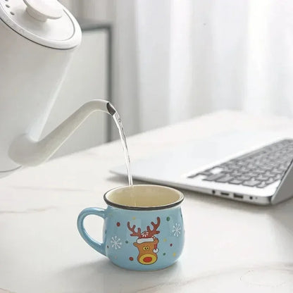 150ML Christmas Santa Claus Ceramic Mug – Cute Cartoon Coffee & Milk Cup for Kids, Office & Home, Festive Xmas Gift