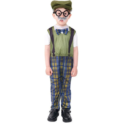 Halloween Children’s Cosplay Costumes – Grandpa & Centenarian Character Performance Wear for Kids Dress-Up & Stage Play