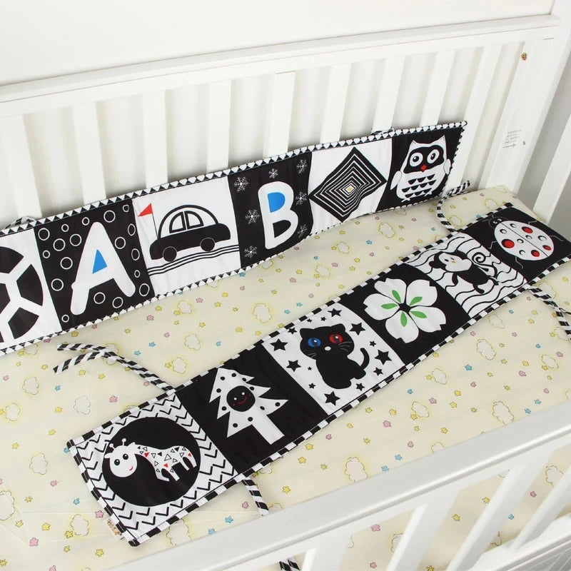 Black & White Sensory Cloth Book for Babies 0–12 Months Montessori Soft Crinkle Toy